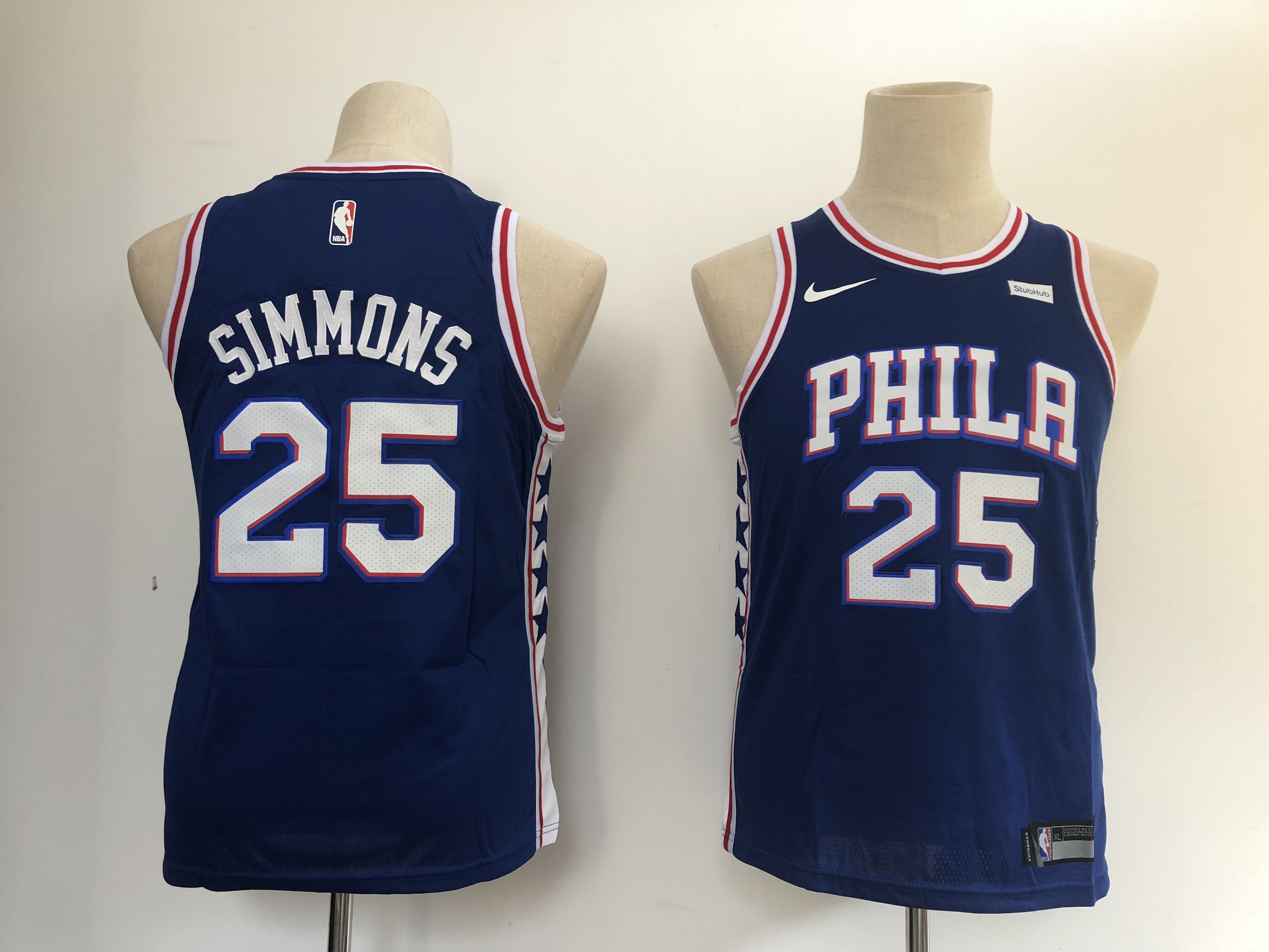 Youth Philadelphia 76ers #25 Simmons blue Nike NBA Jerseys->cleveland browns->NFL Jersey